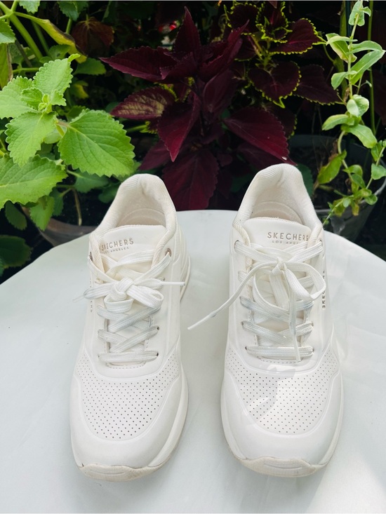 Skechers Shoes - Skechers Women's Cream Lace-Up Athletic Sneakers